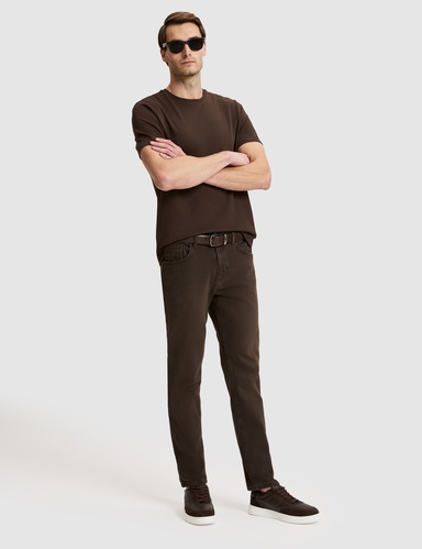 Koyu Kahverengi New Slim Fit Jean Pantolon