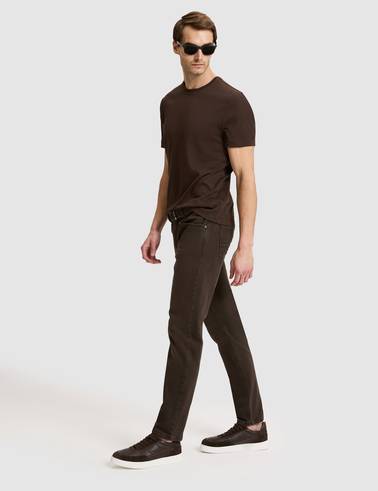 Koyu Kahverengi New Slim Fit Jean Pantolon