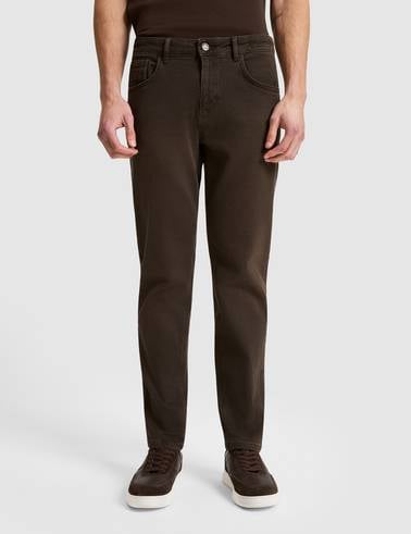 Koyu Kahverengi New Slim Fit Jean Pantolon