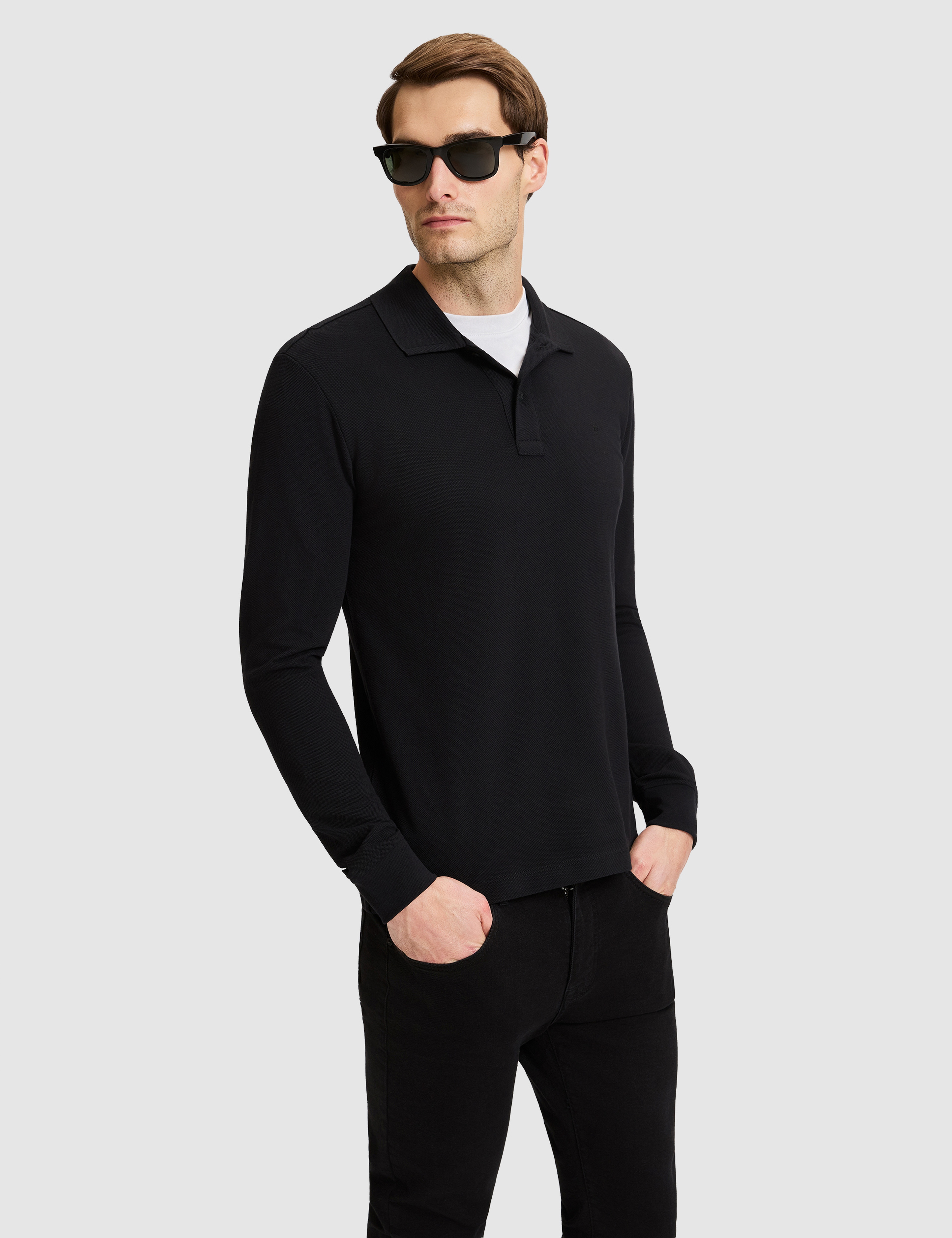 Siyah Slim Fit Basic Sweatshirt - Image 4