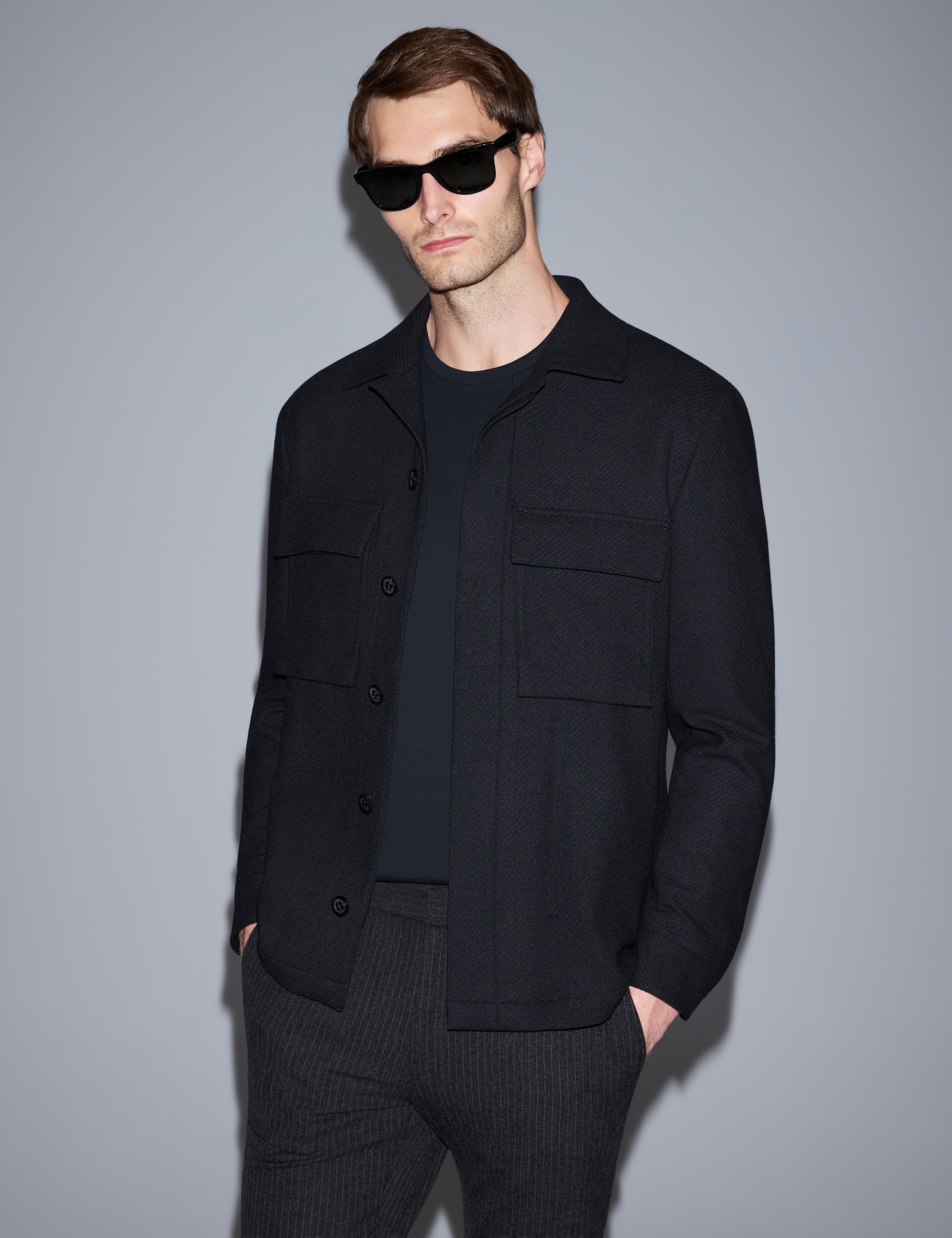Siyah Regular Fit Ceket - Image 1