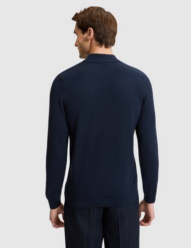 Lacivert Melanj Slim Fit Basic Kazak