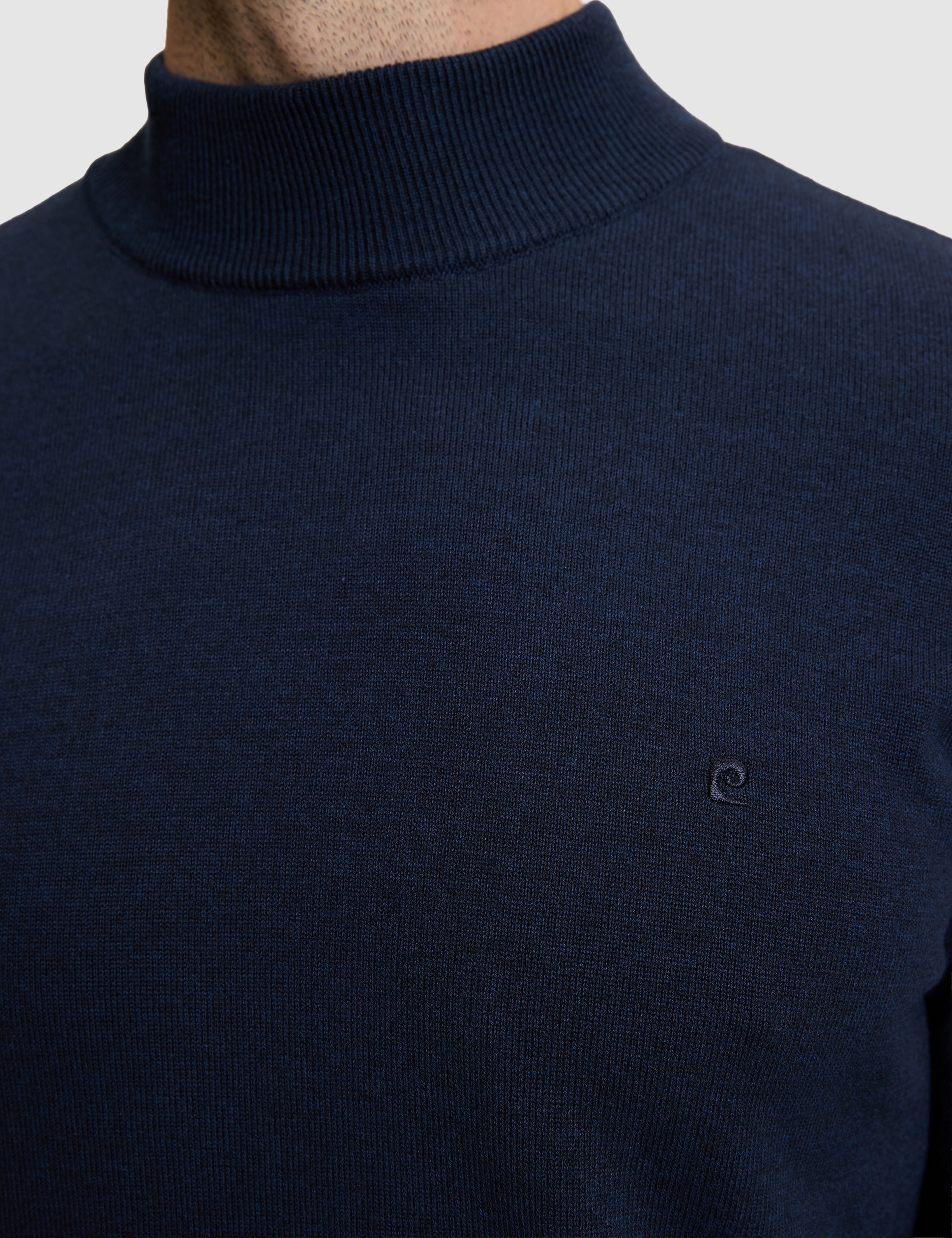 Lacivert Melanj Slim Fit Basic Kazak - Image 6