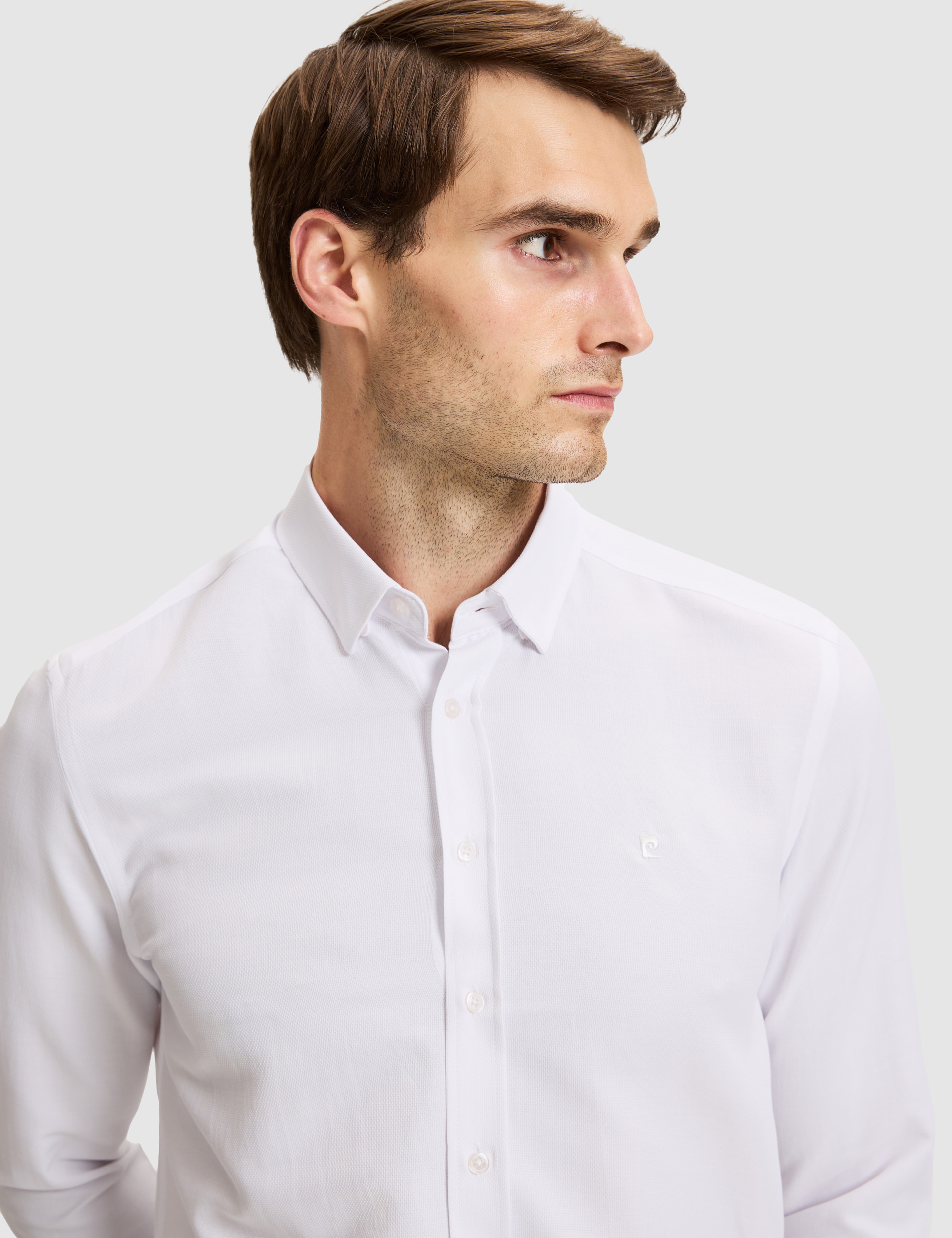 Beyaz Slim Fit Uzun Kollu Gömlek