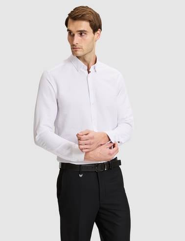 Beyaz Slim Fit Uzun Kollu Gömlek