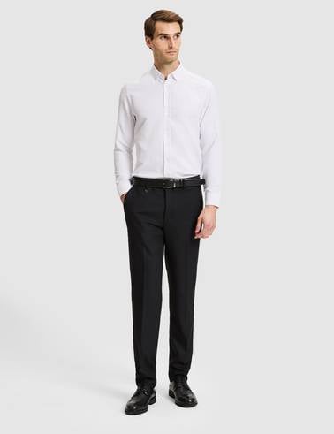 Beyaz Slim Fit Uzun Kollu Gömlek