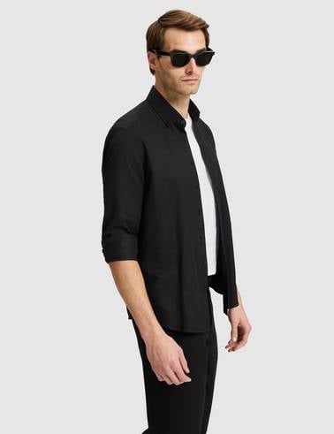 Siyah Slim Fit Uzun Kollu Gömlek
