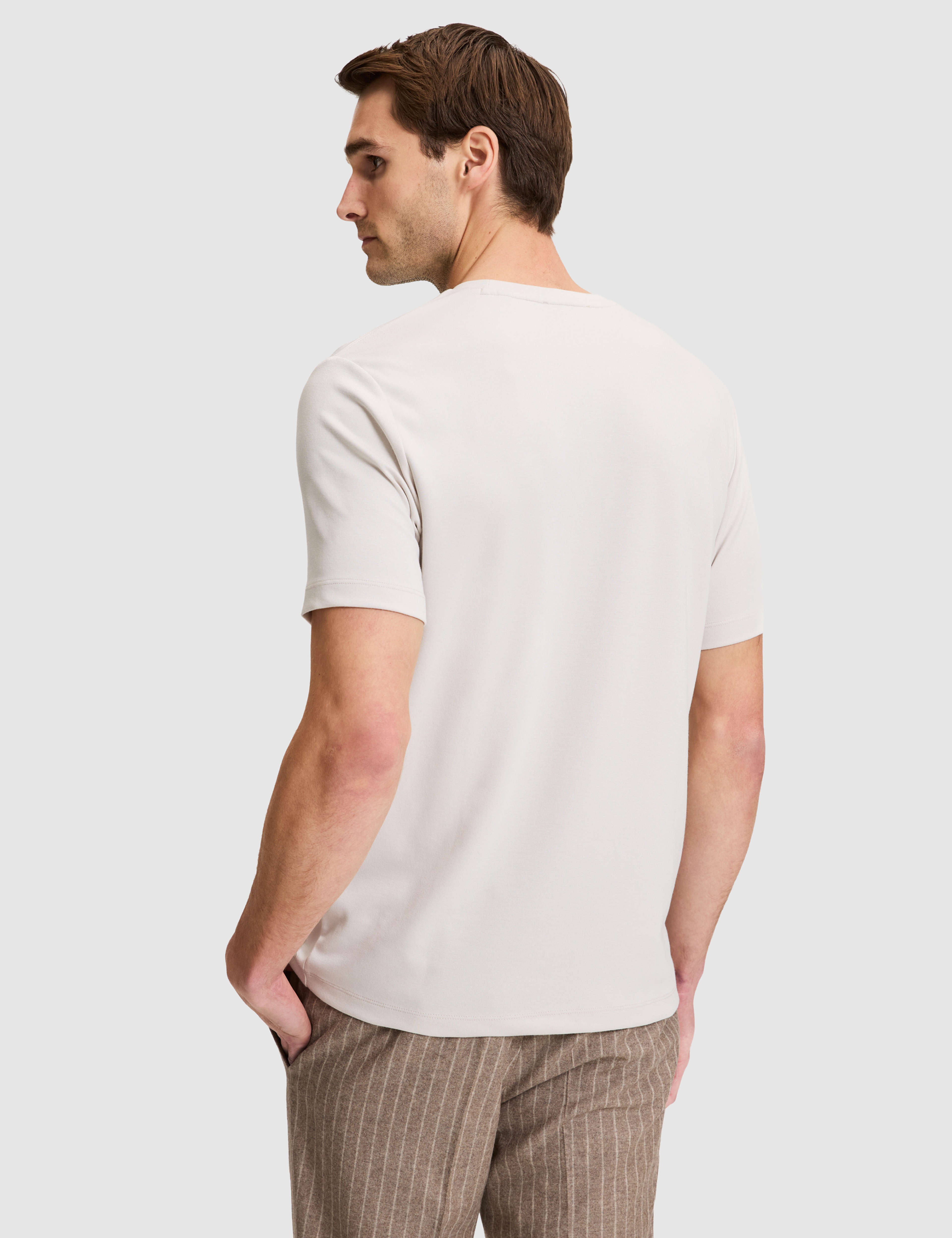 Bej Regular Fit Basic Tişört