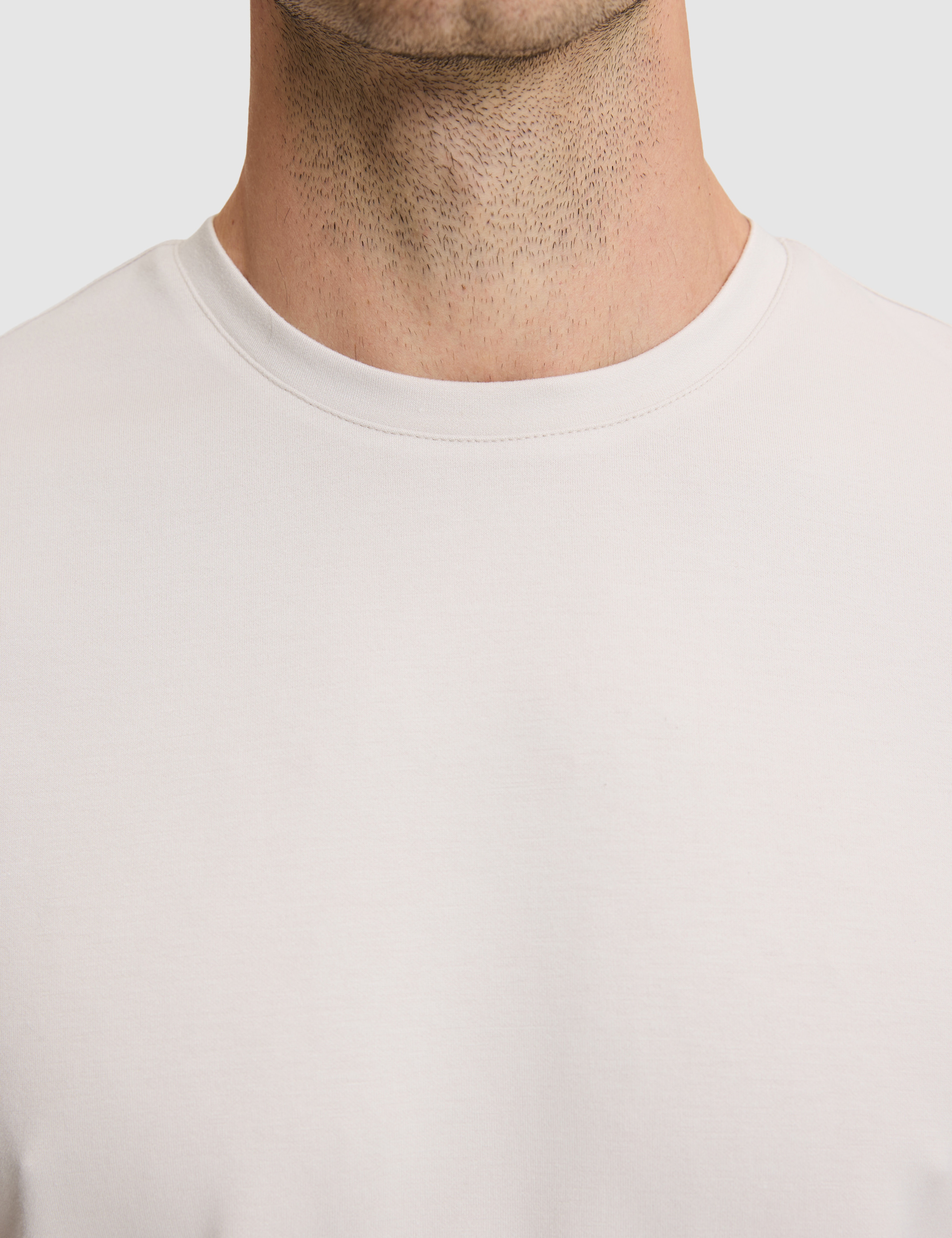 Bej Regular Fit Basic Tişört - Image 6