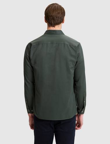 Koyu Haki Slim Fit Uzun Kollu Gömlek