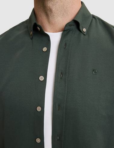 Koyu Haki Slim Fit Uzun Kollu Gömlek