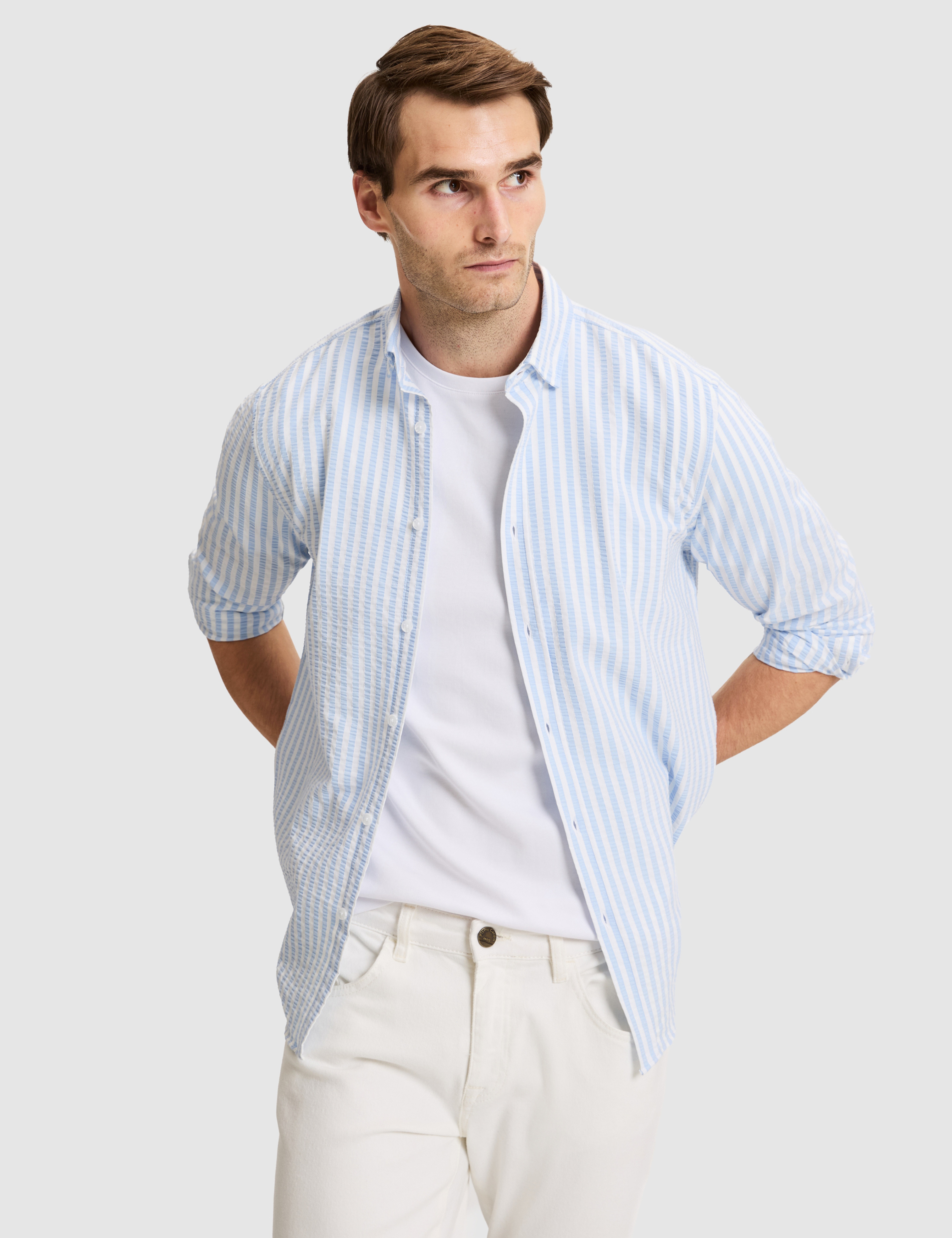 Mavi Regular Fit Uzun Kollu Gömlek - Image 1