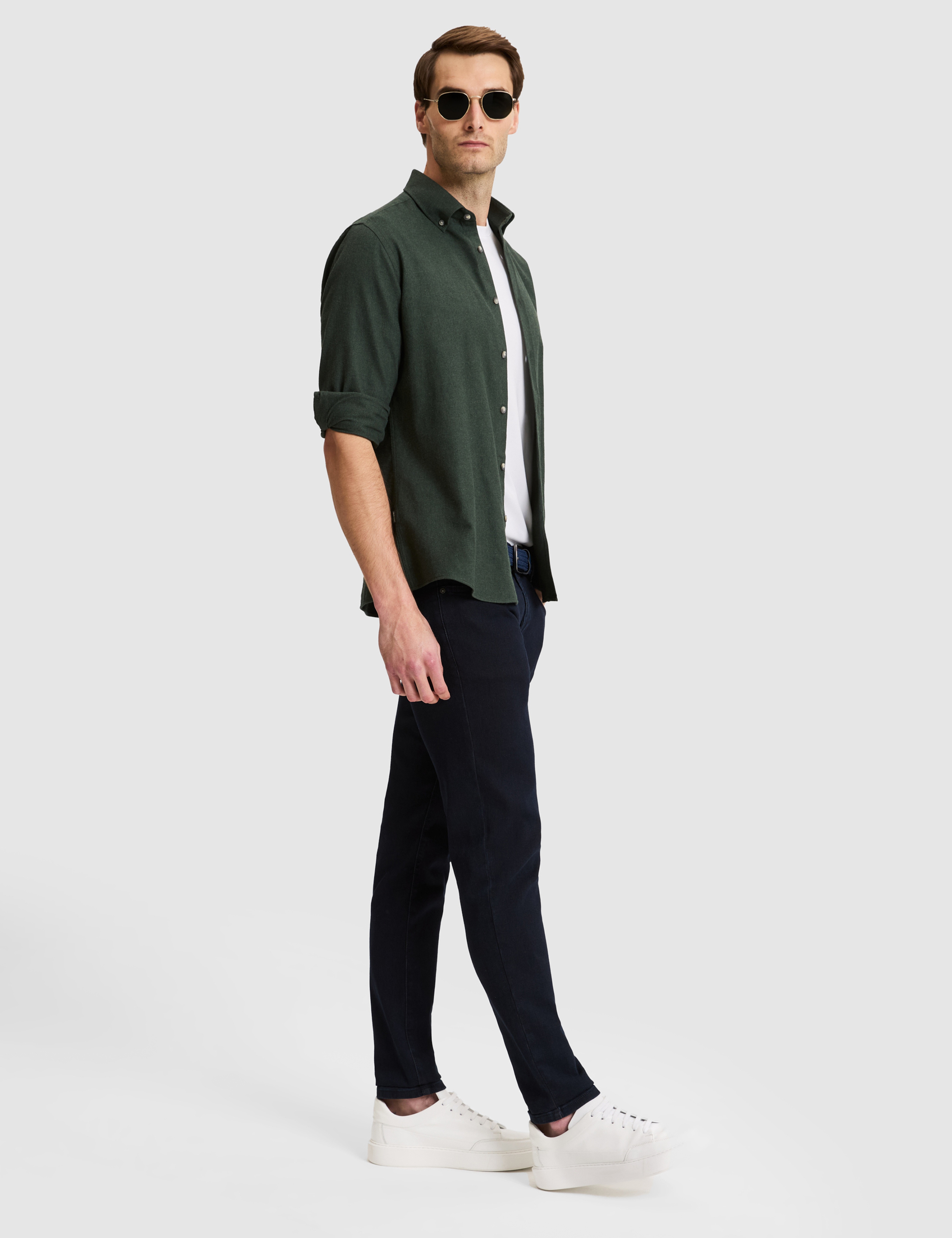 Yeşil Slim Fit Uzun Kollu Gömlek - Image 5