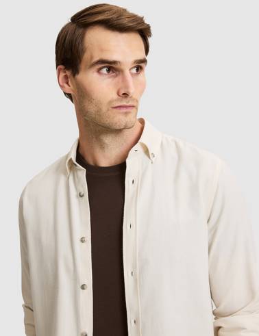 Bej Slim Fit Uzun Kollu Gömlek