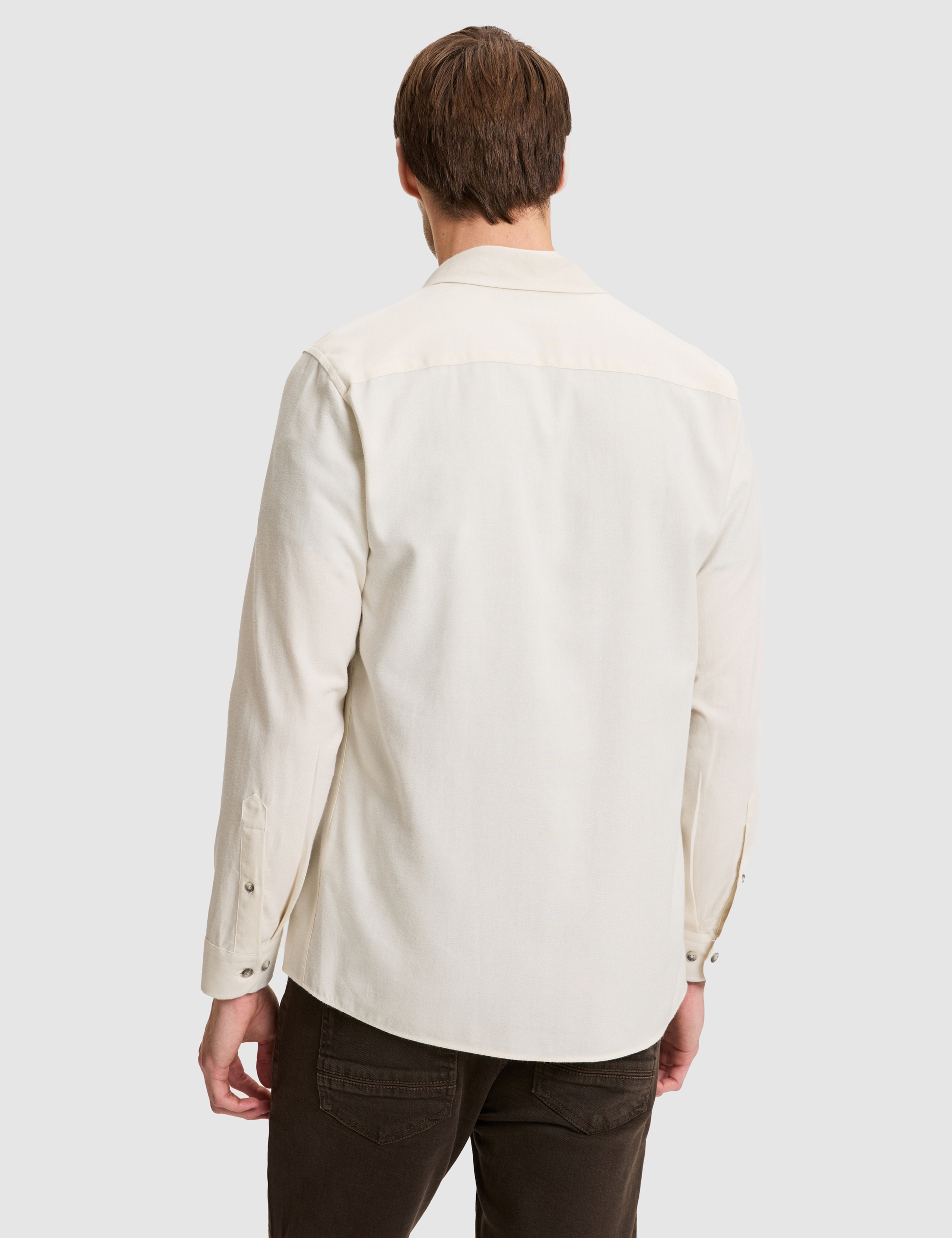 Bej Slim Fit Uzun Kollu Gömlek