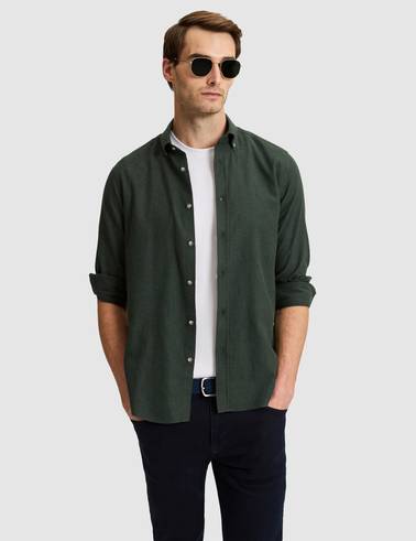 Yeşil Slim Fit Uzun Kollu Gömlek