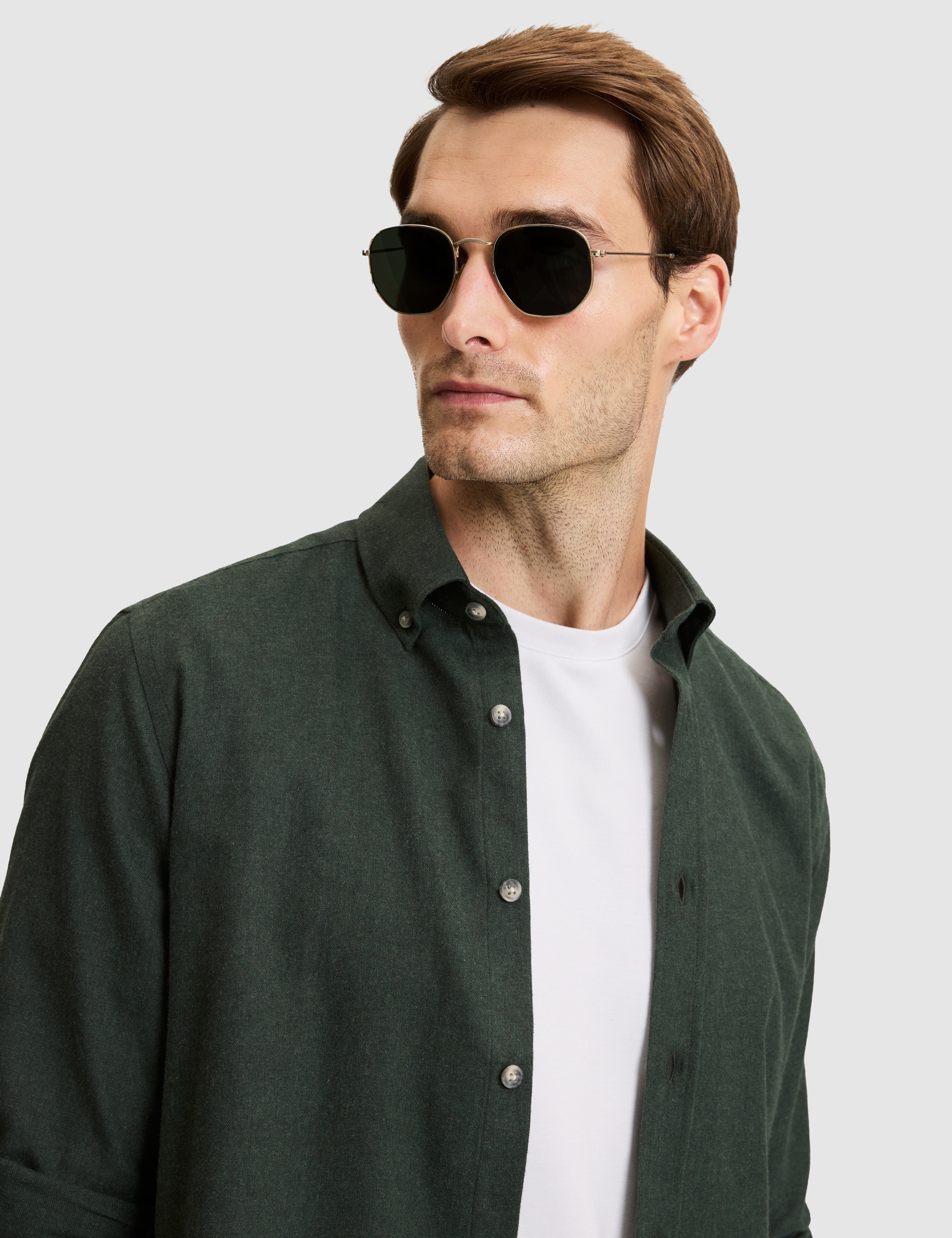 Yeşil Slim Fit Uzun Kollu Gömlek - Image 3