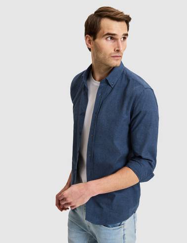 İndigo Slim Fit Uzun Kollu Gömlek