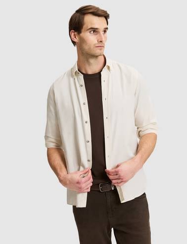 Bej Slim Fit Uzun Kollu Gömlek