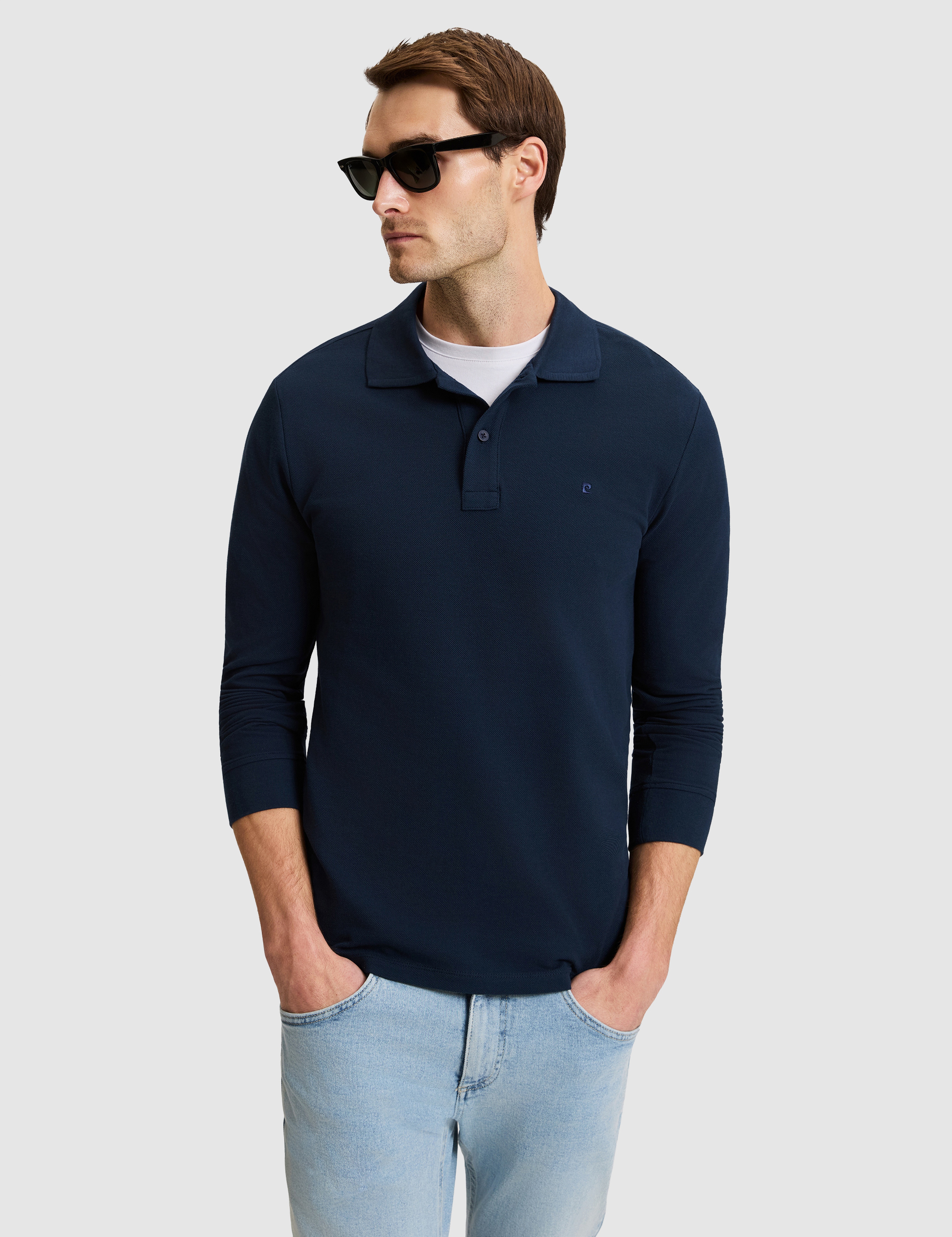 Lacivert Slim Fit Basic Sweatshirt - Image 2