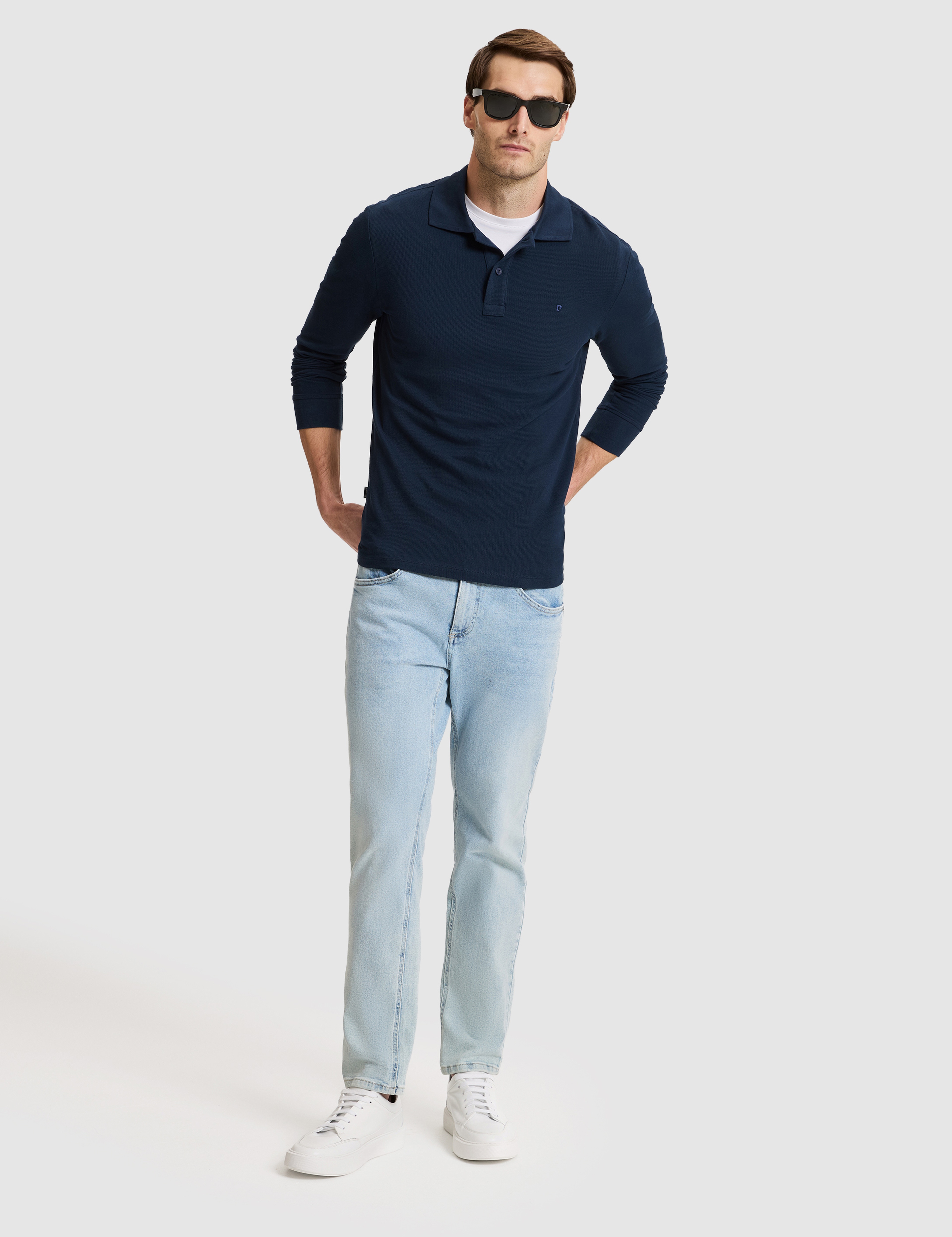 Lacivert Slim Fit Basic Sweatshirt