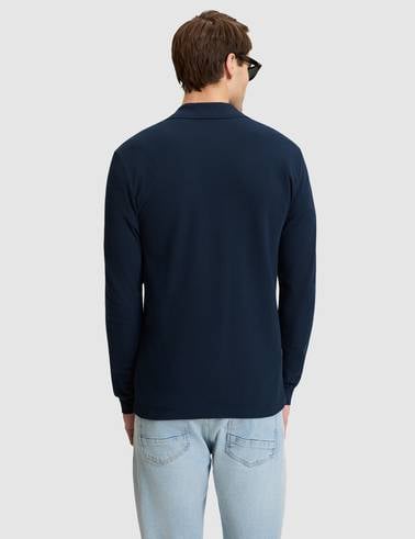 Lacivert Slim Fit Basic Sweatshirt