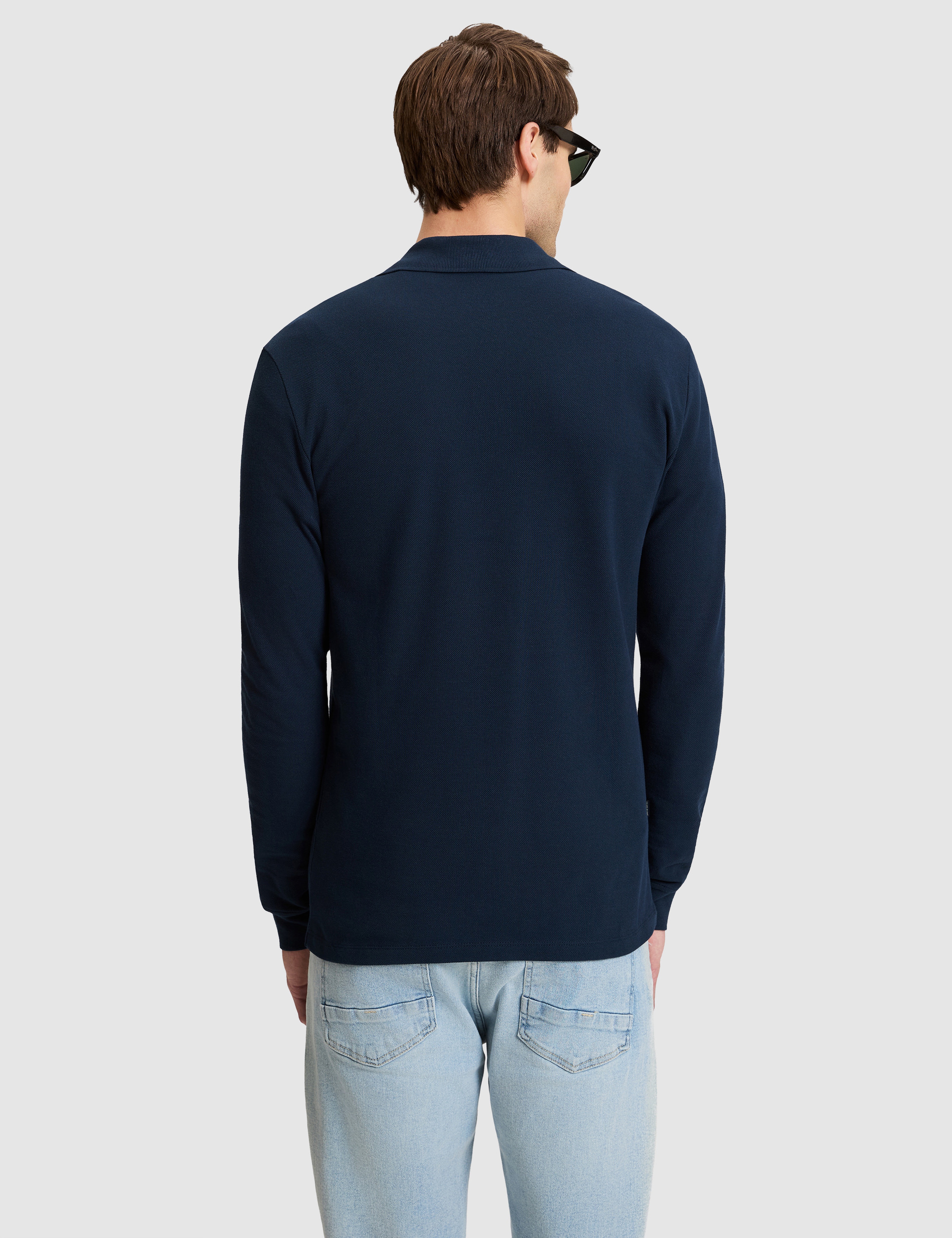Lacivert Slim Fit Basic Sweatshirt