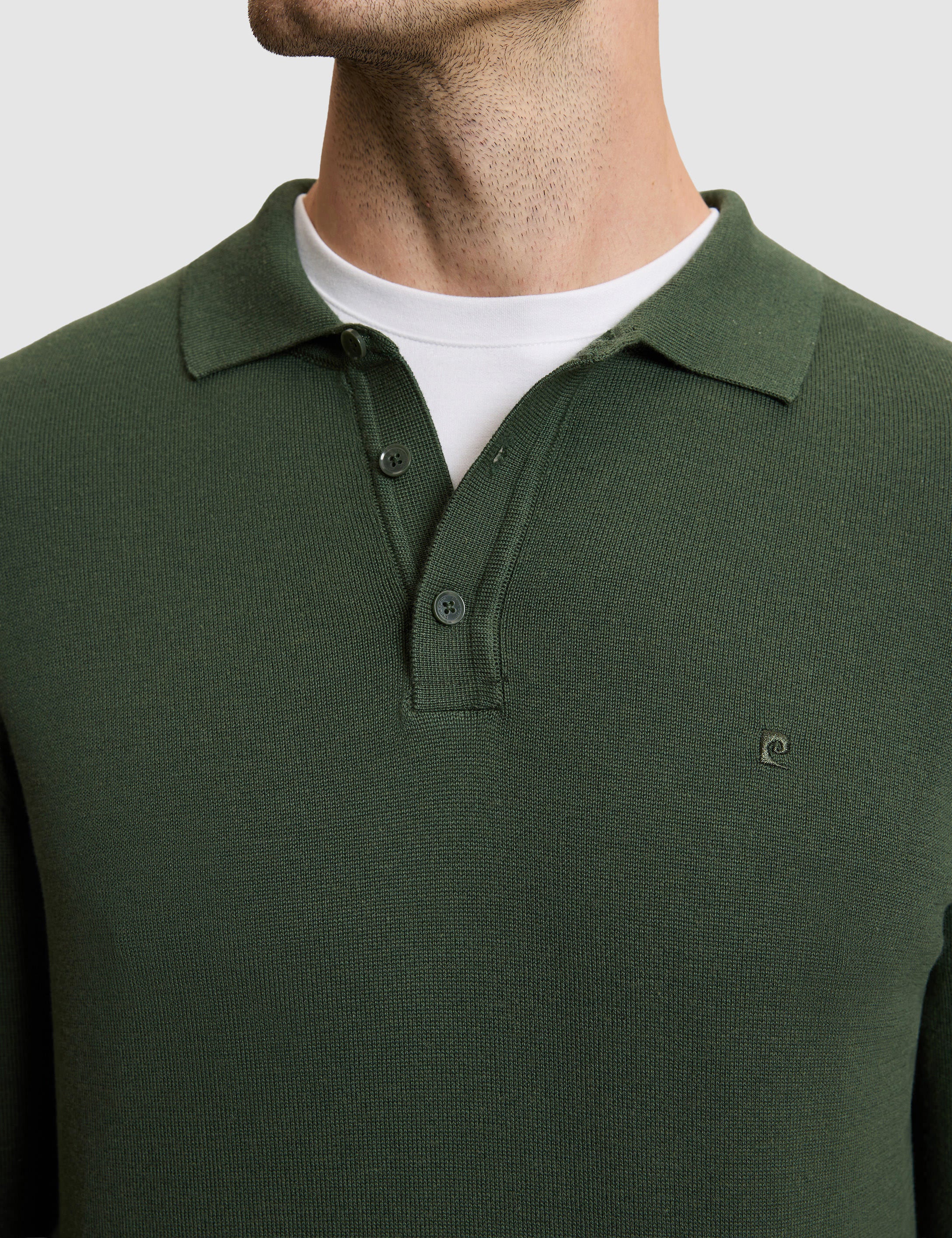 Koyu Haki Slim Fit Basic Kazak