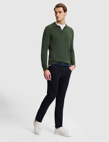 Koyu Haki Slim Fit Basic Kazak