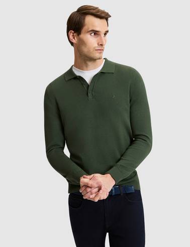 Koyu Haki Slim Fit Basic Kazak