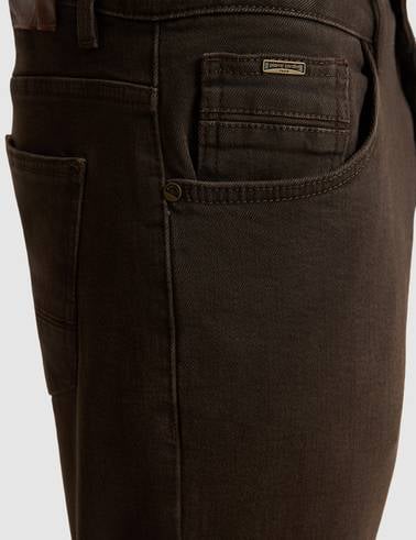 Koyu Kahverengi New Slim Fit Jean Pantolon
