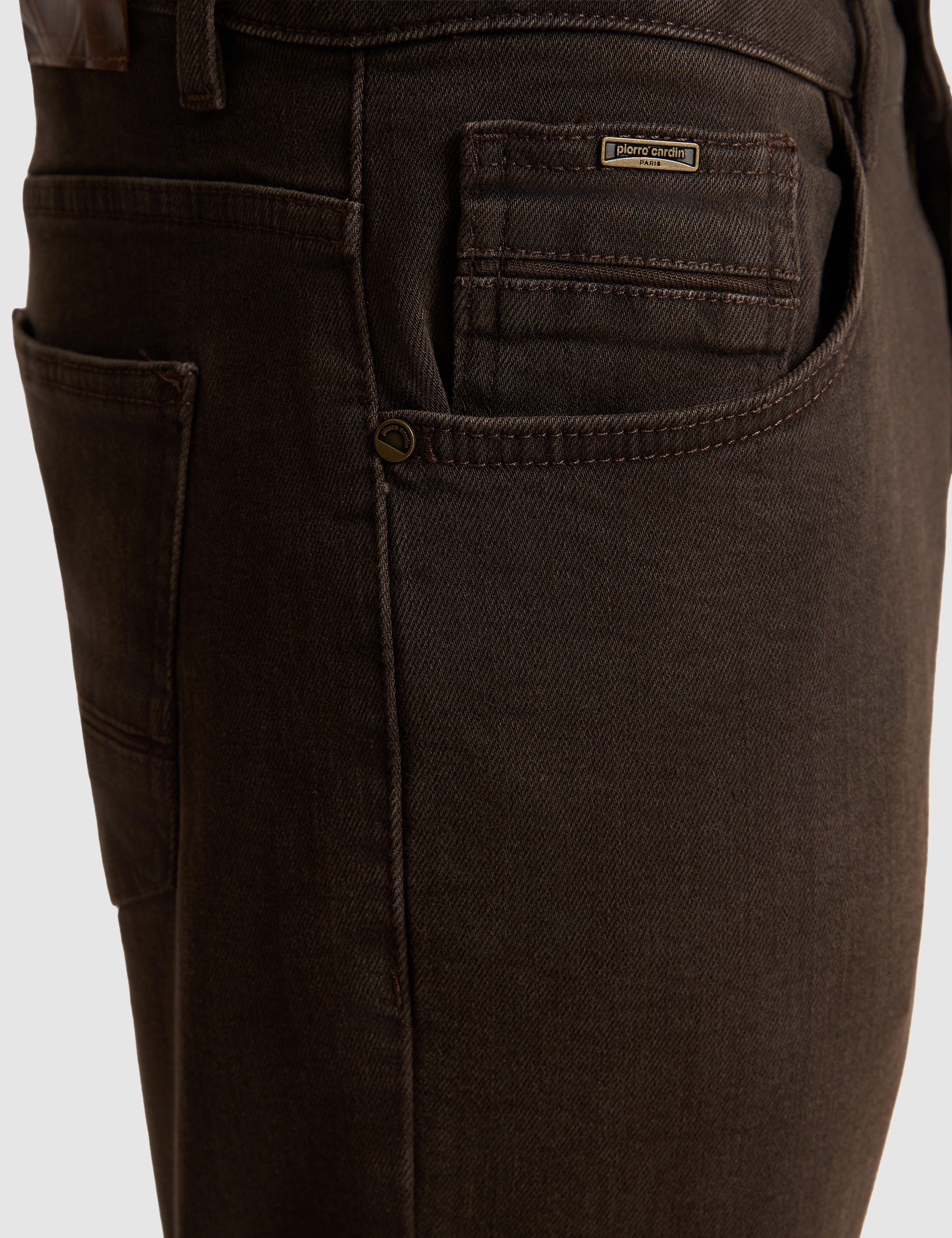 Koyu Kahverengi New Slim Fit Jean Pantolon - Image 6