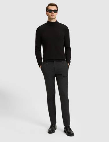 Siyah Slim Fit Basic Kazak