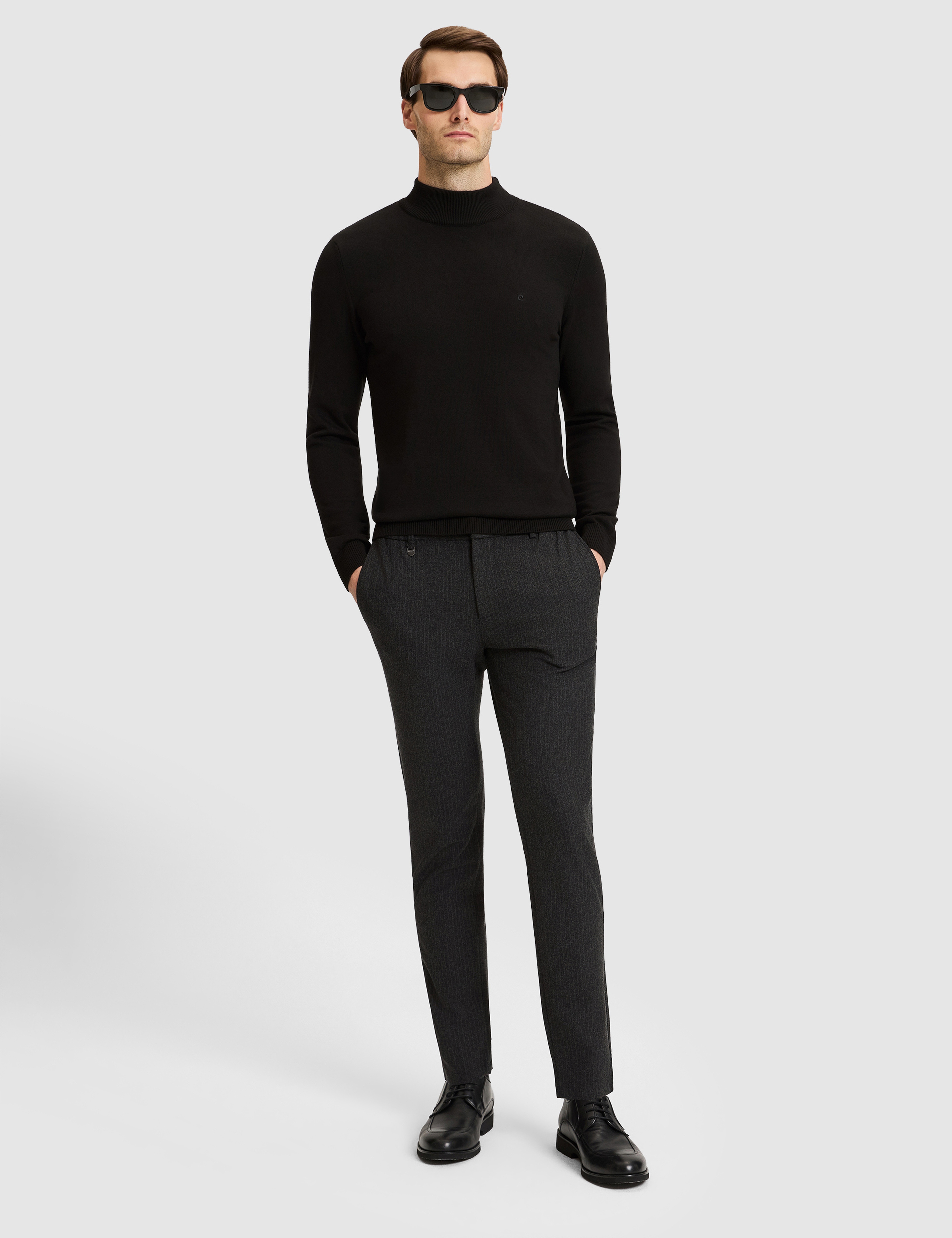 Siyah Slim Fit Basic Kazak