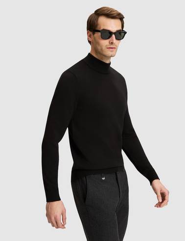 Siyah Slim Fit Basic Kazak