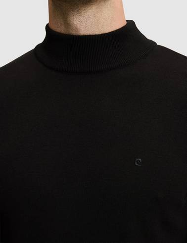 Siyah Slim Fit Basic Kazak