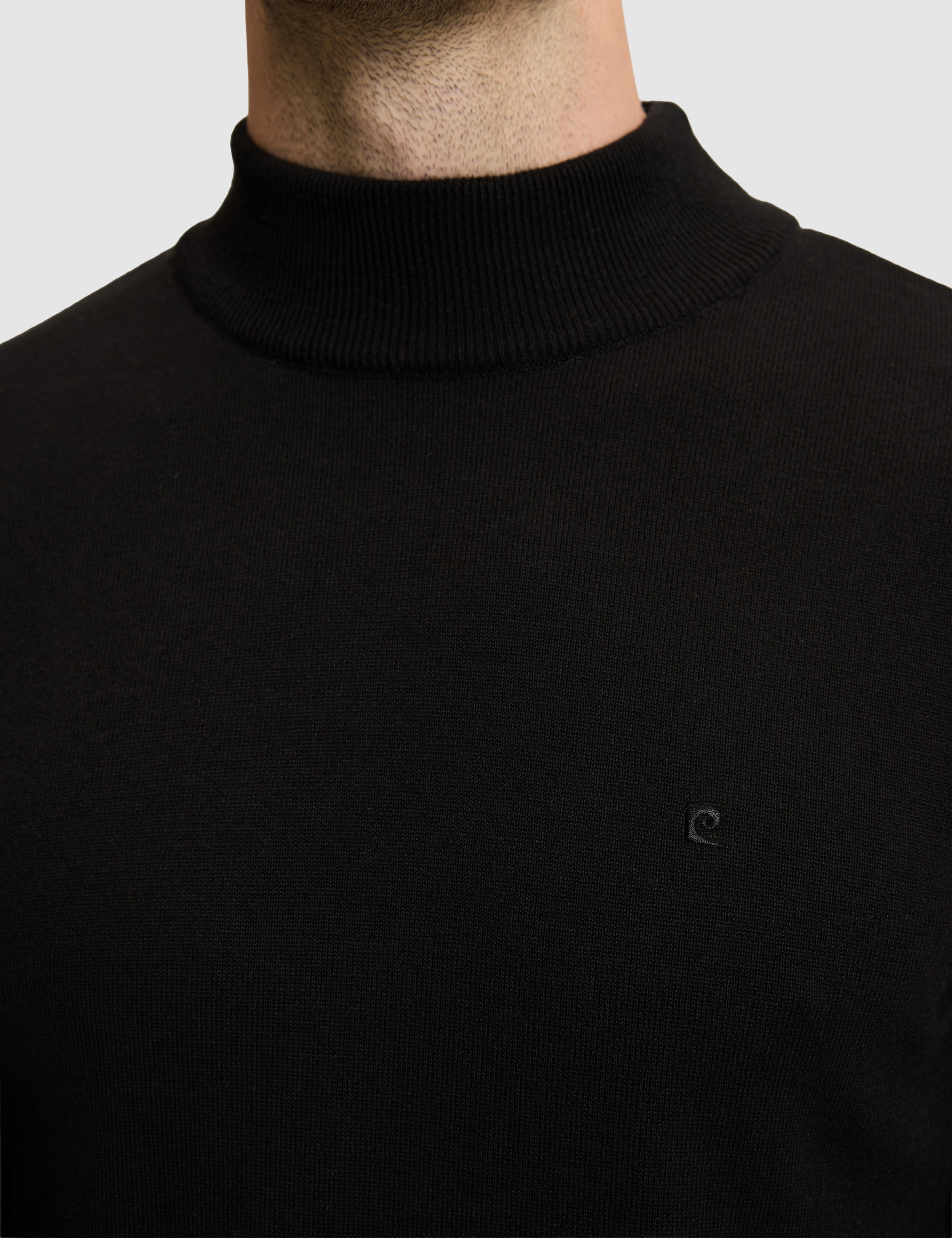 Siyah Slim Fit Basic Kazak - Image 6