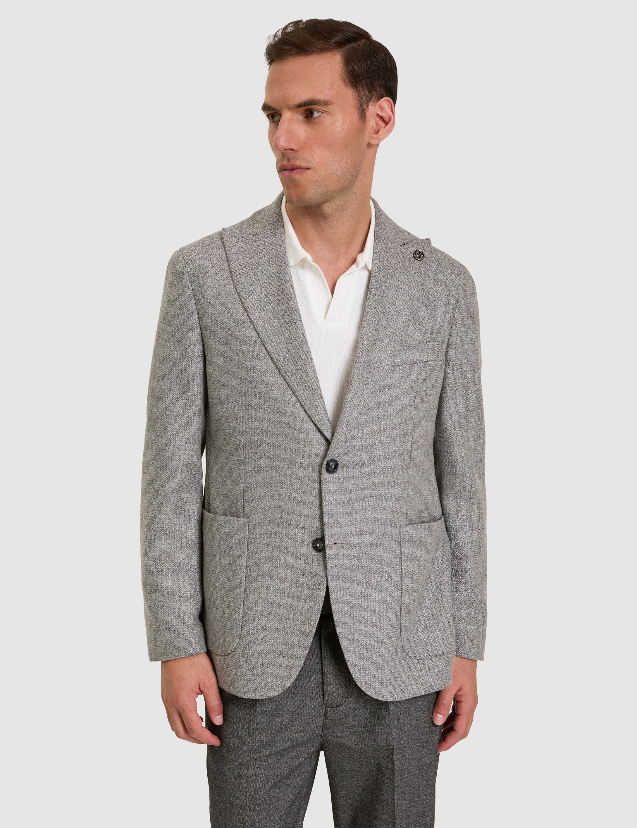 Gri Slim Fit Ceket - Image 5