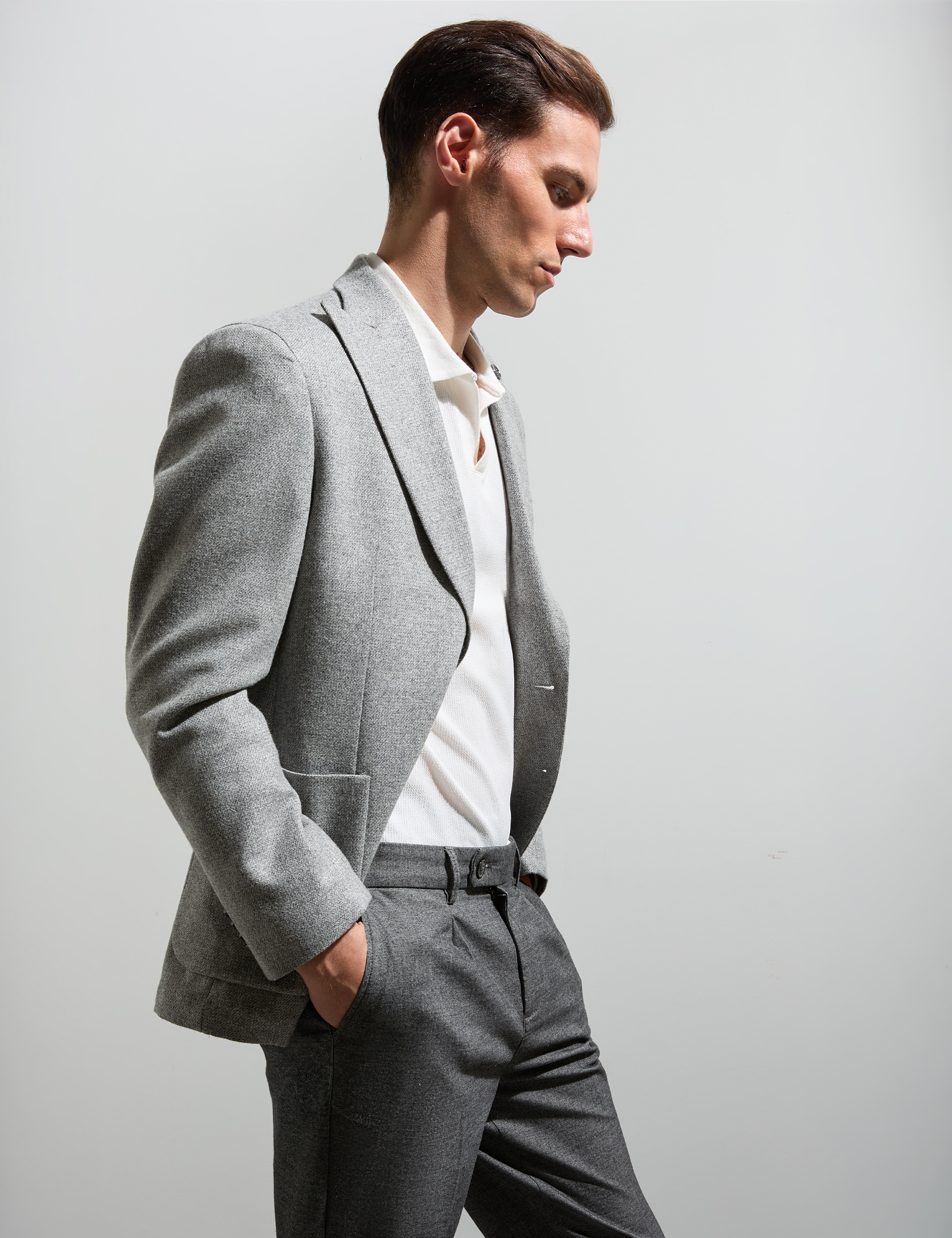 Gri Slim Fit Ceket - Image 2