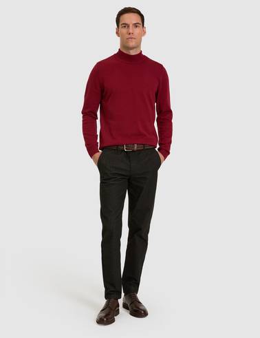 Antrasit SLIM TAILORED Kanvas Pantolon