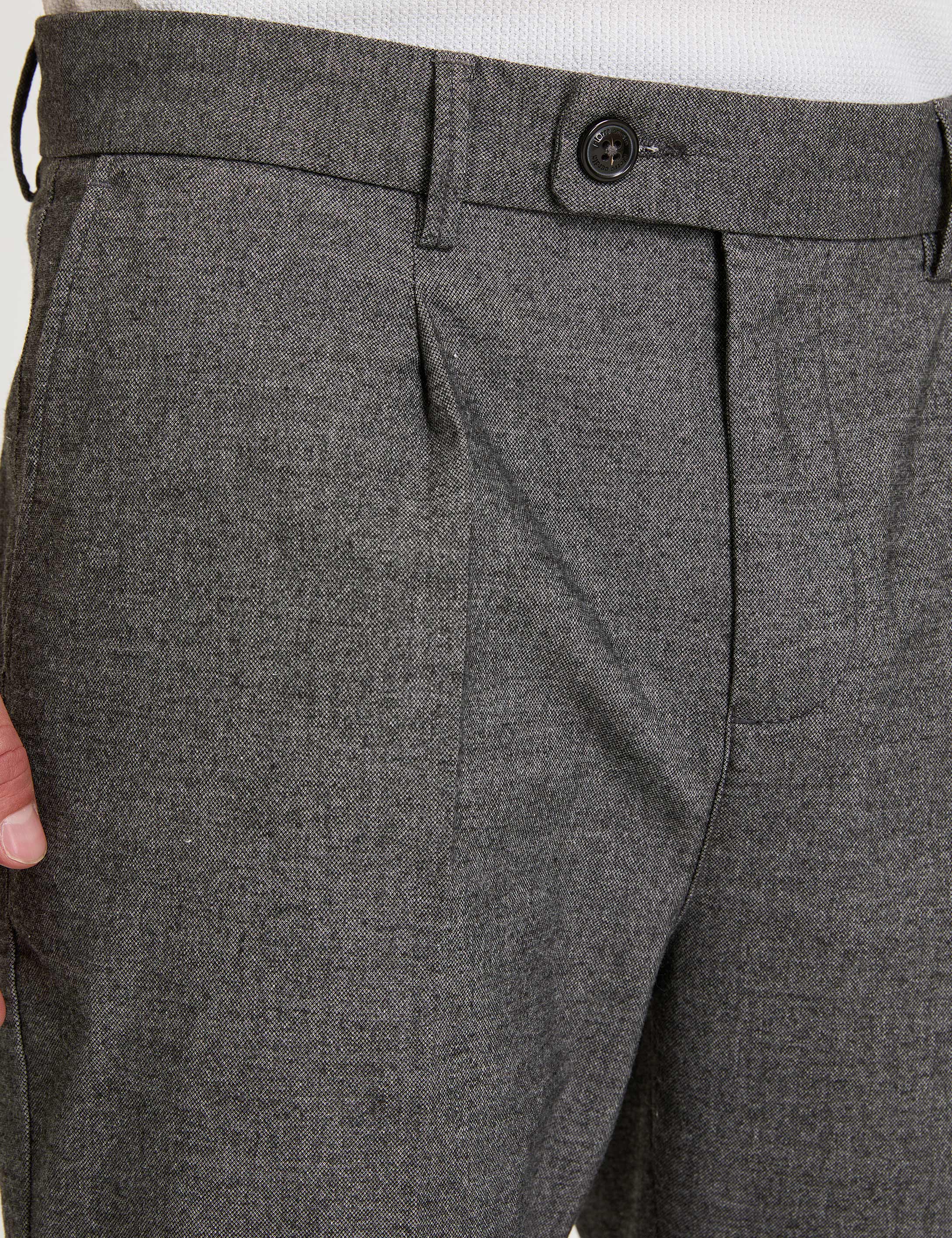 Koyu Gri SLIM TAPERED Kanvas Pantolon