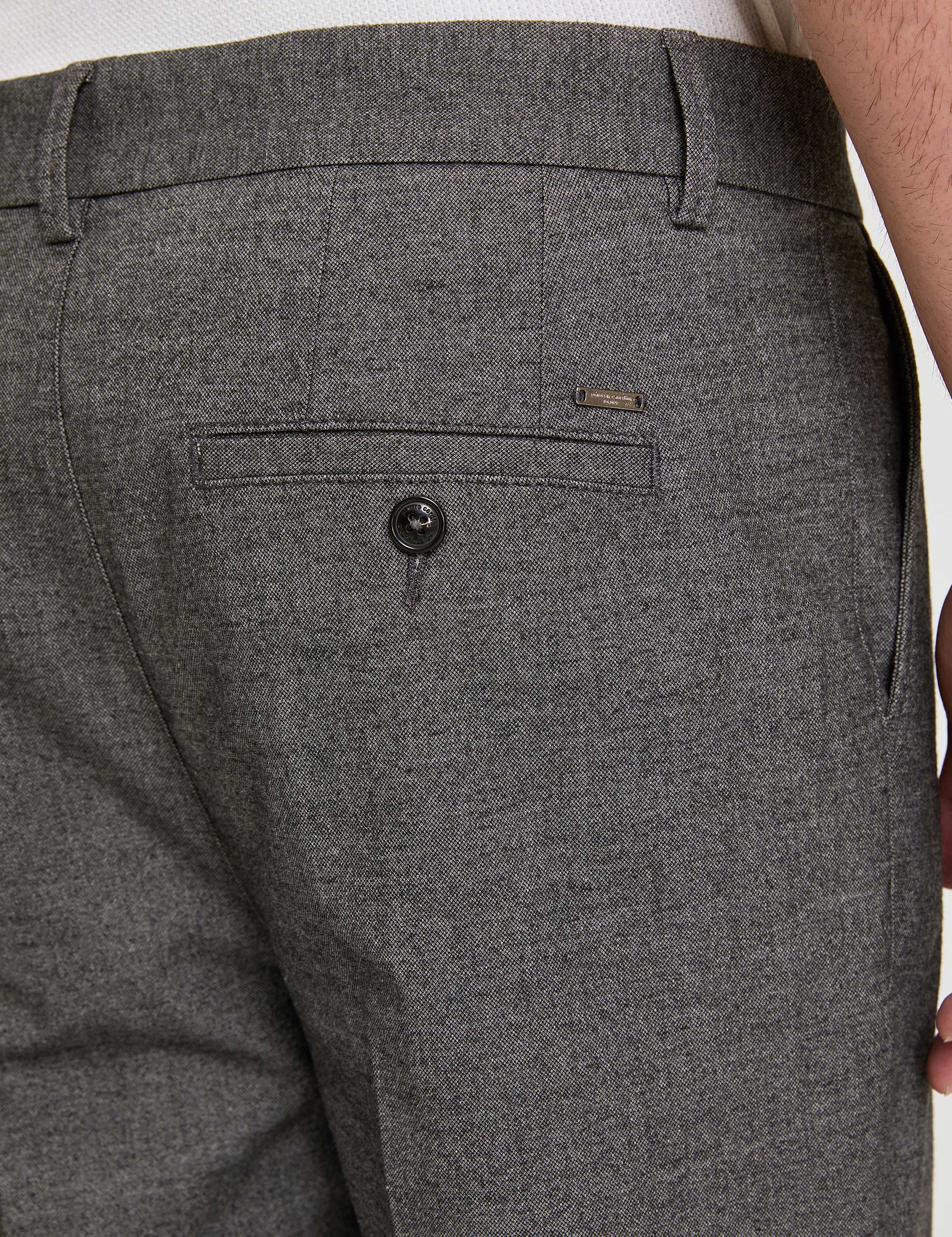 Koyu Gri SLIM TAPERED Kanvas Pantolon - Image 5