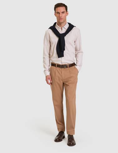Bej Slim Fit Uzun Kollu Gömlek