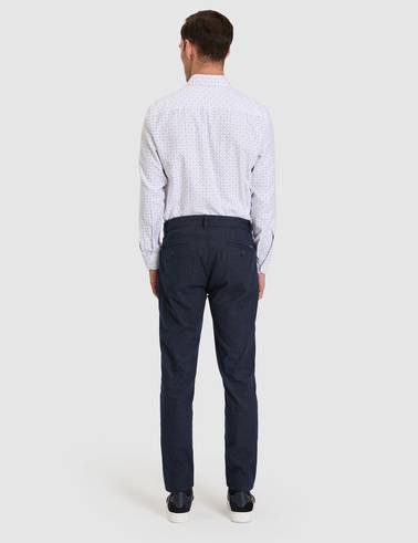 Lacivert Slim Fit Beli Lastikli Kanvas Pantolon