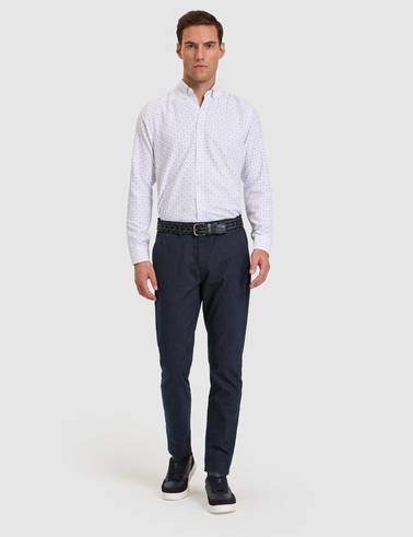 Lacivert Slim Fit Beli Lastikli Kanvas Pantolon