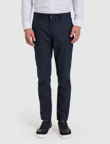 Lacivert Slim Fit Beli Lastikli Kanvas Pantolon