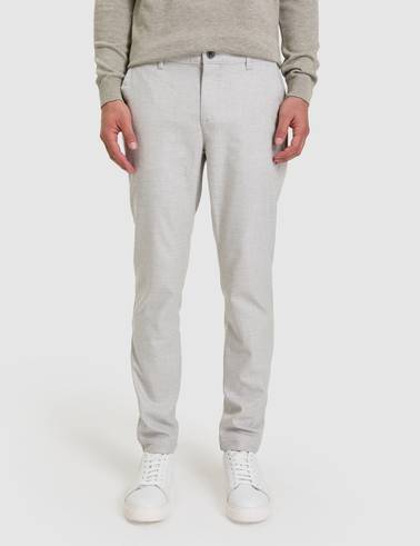 Gri Slim Fit Beli Lastikli Kanvas Pantolon