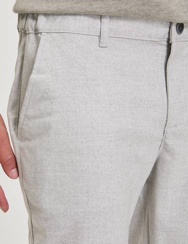 Gri Slim Fit Beli Lastikli Kanvas Pantolon