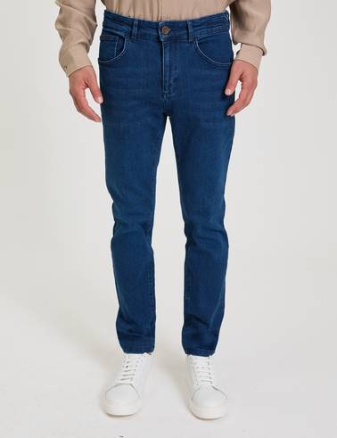 Lacivert Slim Fit Jean Pantolon
