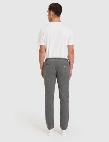 Gri Slim Fit Beli Lastikli Kordonlu Kanvas Pantolon
